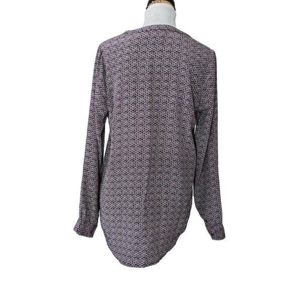 Joie Purple, Black & White Moroccan Tile 'Daryn' Print 100% Silk Oversized Tunic - Picture 5 of 9